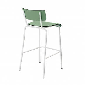 Chaise de bar Suzie 65cm – uni Vert Sauge Pieds Blancs