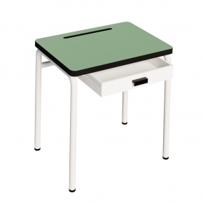 Bureau d’écolier enfant Régine – Uni Vert Sauge - Pieds Blancs