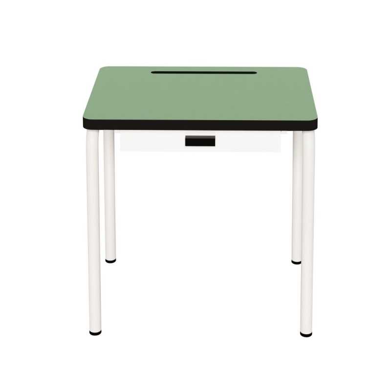Bureau d’écolier enfant Régine – Uni Vert Sauge - Pieds Blancs