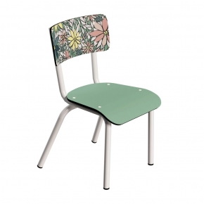 Chaise d’écolier Enfant Little Suzie – Imprimé Happy Pieds Blancs