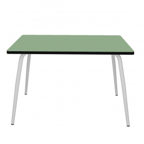 Table Retro Véra 120x70 - uni Vert Sauge Pieds Blancs