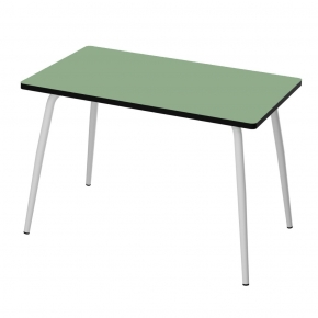 Table Retro Véra 120x70 - uni Vert Sauge Pieds Blancs
