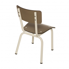 Chaise d’écolier Enfant Little Suzie – uni Taupe Pieds Blancs