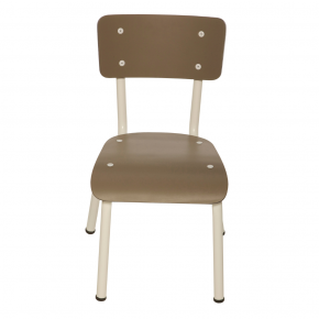 Chaise d’écolier Enfant Little Suzie – uni Taupe Pieds Blancs
