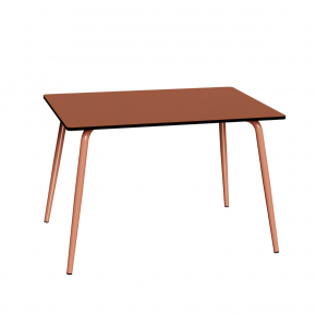 Table de jardin Sun – Uni Paprika - Pieds Terracotta - 120x80