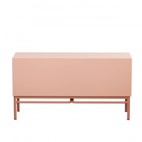 NEW - Meuble bas TV Elienor - Corail/Bois Foncé pieds Terracotta