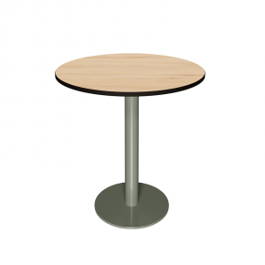 Table Ronde Léon – Stratifié Bois Clair - Pied central Kaki