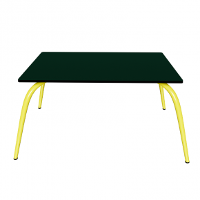 Table Basse Sun – Uni Vert Sapin - Pieds Jaune Citron