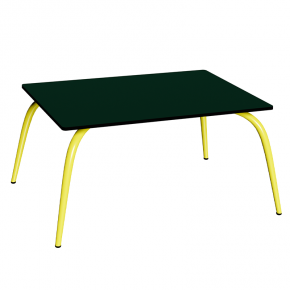 Table Basse Sun – Uni Vert Sapin - Pieds Jaune Citron