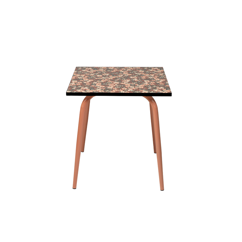 Table de jardin Sun – Imprimé Fleurs d’Automne - Pieds Terracotta - 65x65