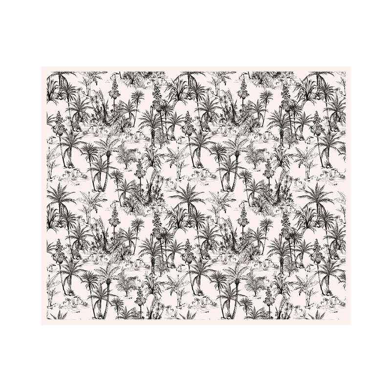 Tapis Vadim vinyle – Imprimé Oasis Rose - 120 x 100cm