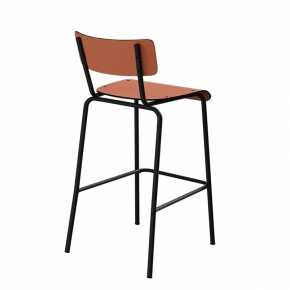 Chaise de bar Suzie 65cm – uni Dossier & Assise Paprika - Pieds Noirs