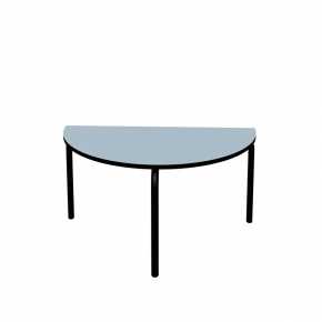 Table basse Paloma 90x45cm - Stratifié Uni Bleu Ciel - Pieds Noirs