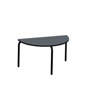 Table basse Paloma 90x45cm - Stratifié Uni Gris Bleu - Pieds Noirs