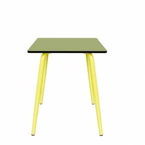 Table de jardin Sun – Uni Vert Tilleul - Pieds Jaune Citron - 65x65