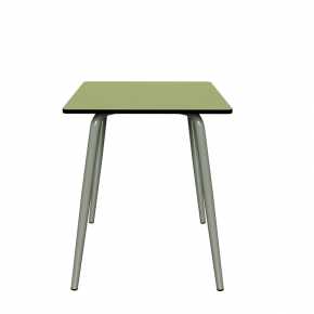 Table de jardin Sun – Uni Vert Tilleul - Pieds Kaki - 65x65