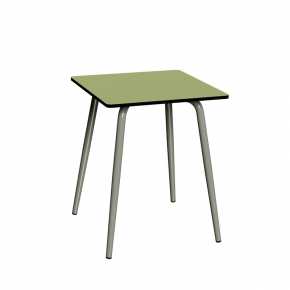 Table de jardin Sun – Uni Vert Tilleul - Pieds Kaki - 65x65
