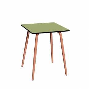 Table de jardin Sun – Uni Vert Tilleul - Pieds Terracotta - 65x65