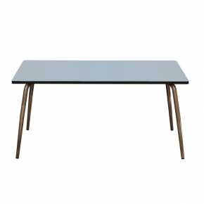 Table Retro Véra Rectangulaire 160x80 - Stratifié uni Bleu Ciel - Pieds Bruts