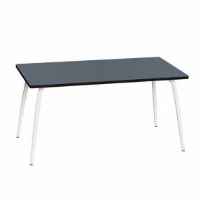 Table Retro Véra 160x80 - uni Gris Bleu Pieds Blancs