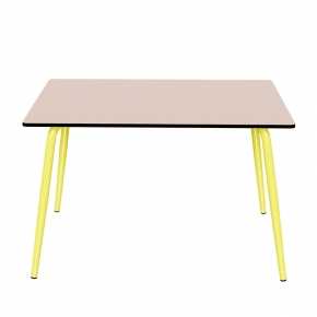 Table de jardin Sun – Uni Rose - Pieds Jaune Citron - 120x80