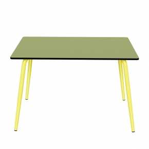 Table de jardin Sun – Uni Vert Tilleul - Pieds Jaune Citron - 120x80