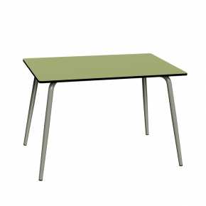 Table de jardin Sun – Uni Vert Tilleul - Pieds Kaki - 120x80