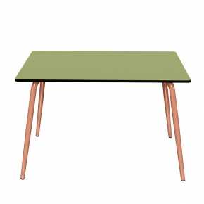 Table de jardin Sun – Uni Vert Tilleul - Pieds Terracotta - 120x80