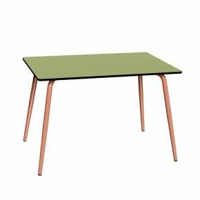 Table de jardin Sun – Uni Vert Tilleul - Pieds Terracotta - 120x80