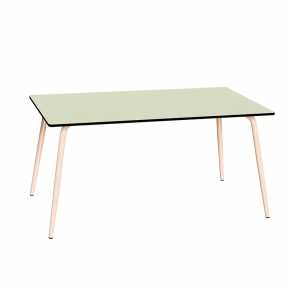 Table de Jardin Sun – Uni Menthe - Pieds Rose Poudré – 160×90