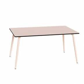 Table de Jardin Sun – Uni Rose - Pieds Rose Poudré – 160×90