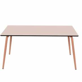 Table de Jardin Sun – Uni Rose - Pieds Terracotta – 160×90