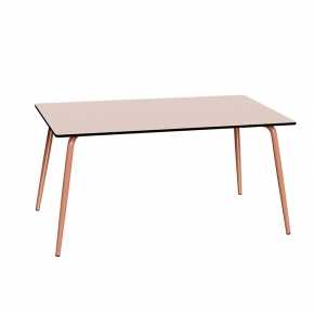 Table de Jardin Sun – Uni Rose - Pieds Terracotta – 160×90