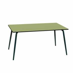 Table de Jardin Sun – Uni Vert Tilleul - Pieds Gris Anthracite – 160×90
