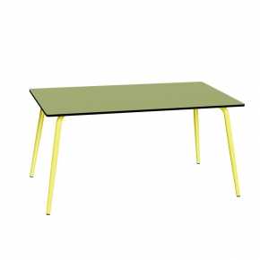 Table de Jardin Sun – Uni Vert Tilleul - Pieds Jaune Citron – 160×90