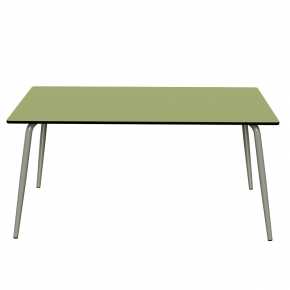 Table de Jardin Sun – Uni Vert Tilleul - Pieds Kaki – 160×90