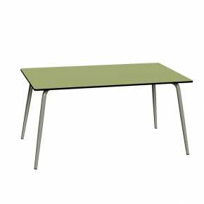 Table de Jardin Sun – Uni Vert Tilleul - Pieds Kaki – 160×90