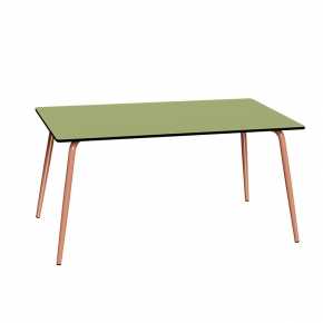 Table de Jardin Sun – Uni Vert Tilleul - Pieds Terracotta – 160×90