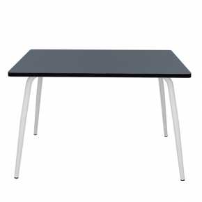 Table Retro Véra 120x70 - uni Gris Bleu Pieds Blancs