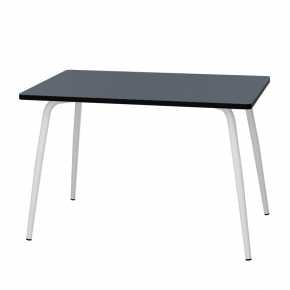 Table Retro Véra 120x70 - uni Gris Bleu Pieds Blancs