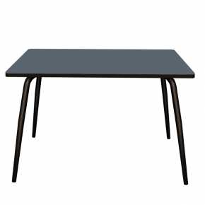 Table Retro Véra 120x70 - uni Gris Bleu Pieds Noirs