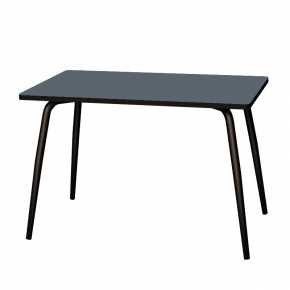 Table Retro Véra 120x70 - uni Gris Bleu Pieds Noirs