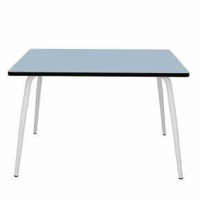 Table Retro Véra 120x70 - uni Bleu Ciel Pieds Blancs