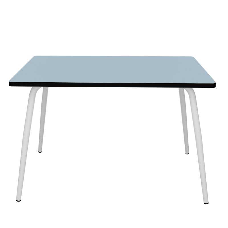 Table Retro Véra 120x70 - uni Bleu Ciel Pieds Blancs