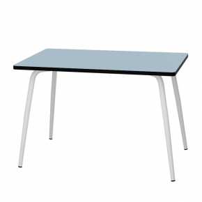 Table Retro Véra 120x70 - uni Bleu Ciel Pieds Blancs