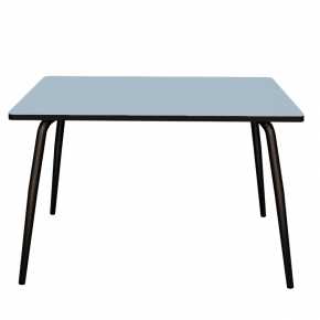 Table Retro Véra 120x70 - uni Bleu Ciel Pieds Noirs