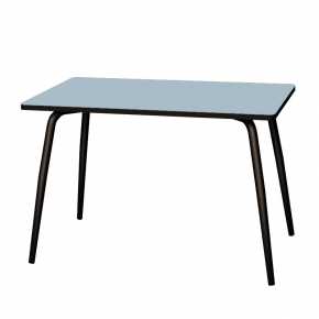 Table Retro Véra 120x70 - uni Bleu Ciel Pieds Noirs