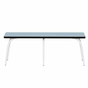 Banc Annie – Assise Stratifié Bleu Ciel - Pieds Blancs