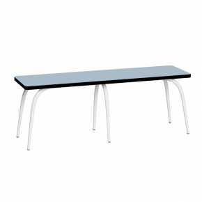 Banc Annie – Assise Stratifié Bleu Ciel - Pieds Blancs