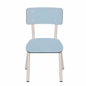 Chaise d’écolier Enfant Little Suzie – Dossier & Assise Uni Bleu Ciel - Pieds Blancs
